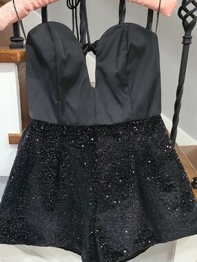 Zara Black Sequin Mini Dress